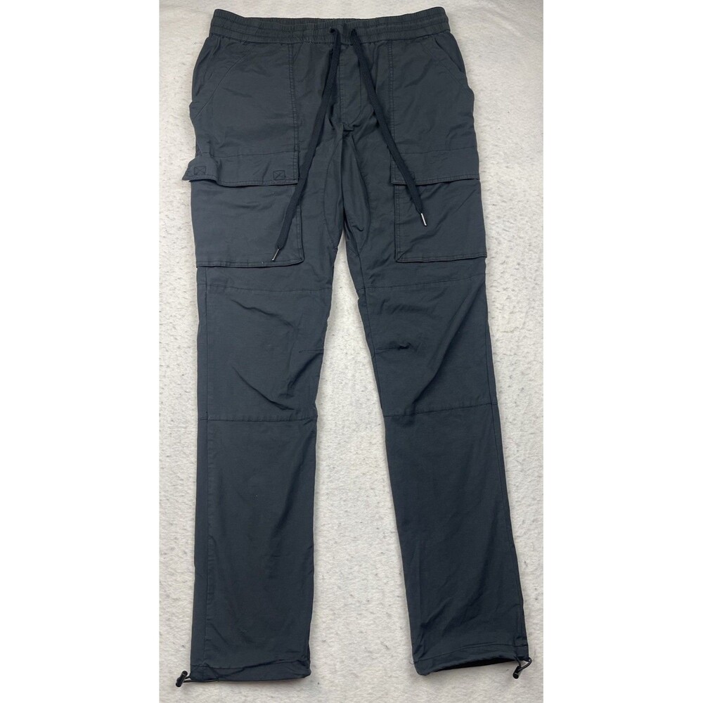 PacSun Men's Large Slim Black Elastic Waist Drawstring Cargo Pockets Pants
